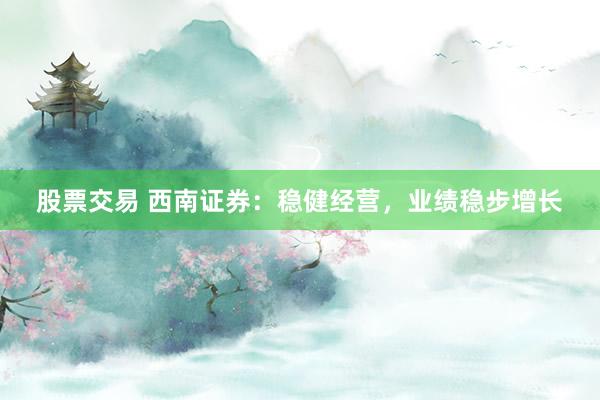 股票交易 西南证券：稳健经营，业绩稳步增长