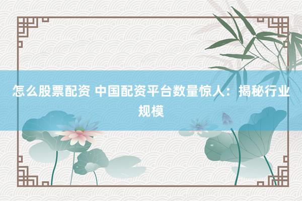 怎么股票配资 中国配资平台数量惊人：揭秘行业规模