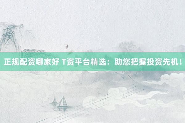 正规配资哪家好 T资平台精选：助您把握投资先机！