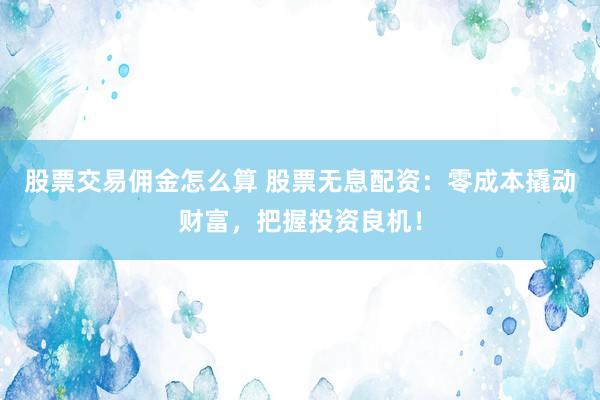 股票交易佣金怎么算 股票无息配资：零成本撬动财富，把握投资良机！