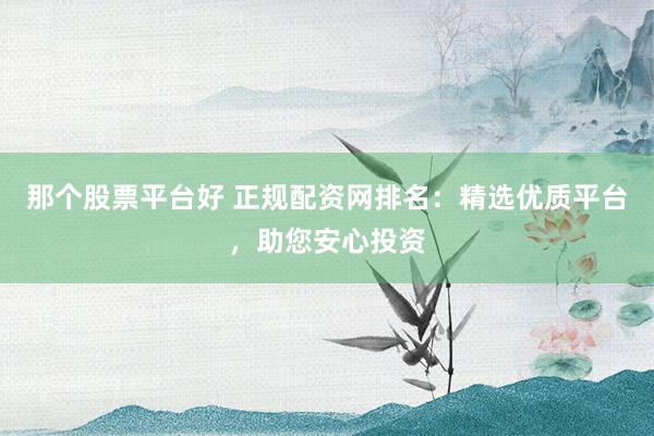 那个股票平台好 正规配资网排名：精选优质平台，助您安心投资