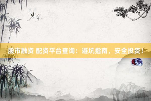 股市融资 配资平台查询：避坑指南，安全投资！