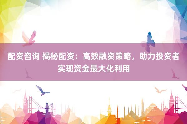 配资咨询 揭秘配资：高效融资策略，助力投资者实现资金最大化利用