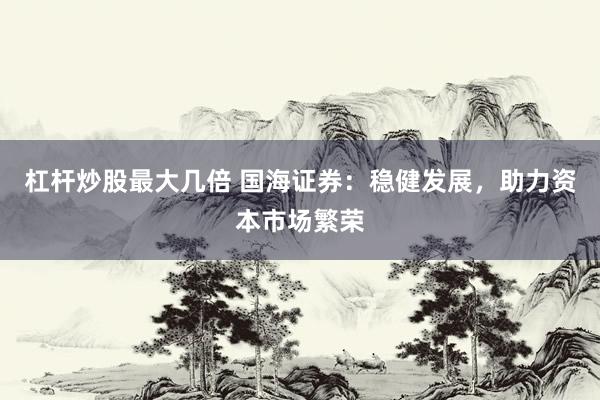 杠杆炒股最大几倍 国海证券：稳健发展，助力资本市场繁荣