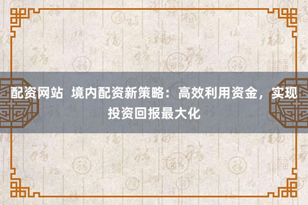 配资网站  境内配资新策略：高效利用资金，实现投资回报最大化