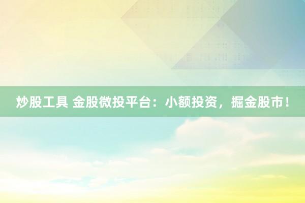 炒股工具 金股微投平台：小额投资，掘金股市！