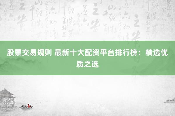 股票交易规则 最新十大配资平台排行榜：精选优质之选