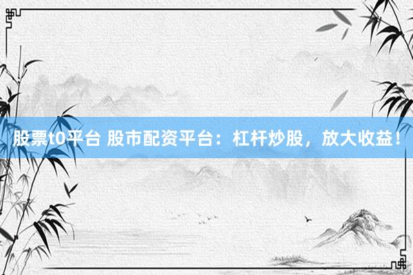 股票t0平台 股市配资平台：杠杆炒股，放大收益！