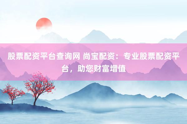 股票配资平台查询网 尚宝配资:专业股票配资平台,助您财富增值