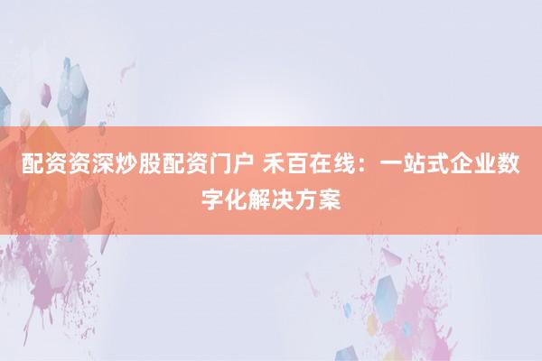 配资资深炒股配资门户 禾百在线:一站式企业数字化解决方案