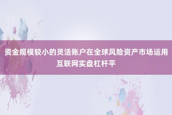资金规模较小的灵活账户在全球风险资产市场运用互联网实盘杠杆平