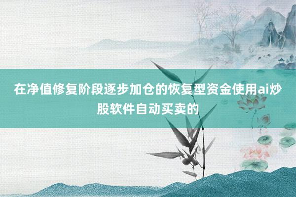 在净值修复阶段逐步加仓的恢复型资金使用ai炒股软件自动买卖的