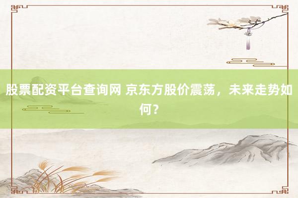股票配资平台查询网 京东方股价震荡，未来走势如何？