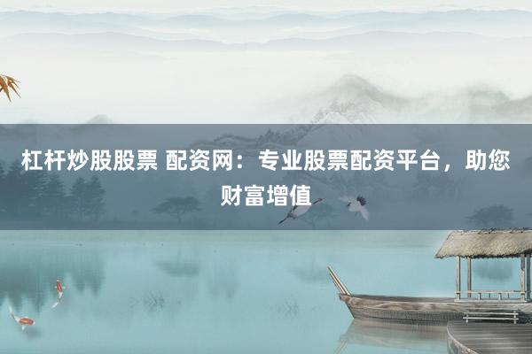 杠杆炒股股票 配资网：专业股票配资平台，助您财富增值