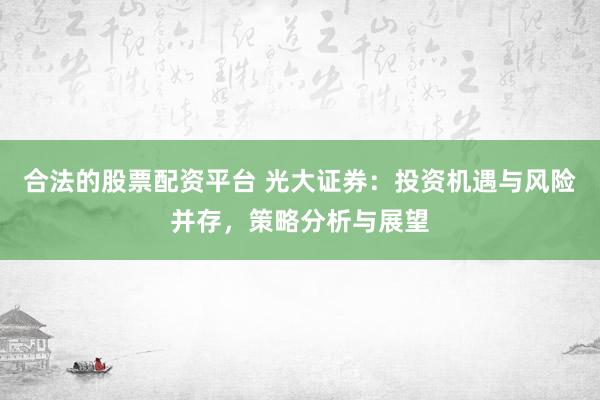 合法的股票配资平台 光大证券：投资机遇与风险并存，策略分析与展望