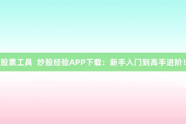 股票工具  炒股经验APP下载：新手入门到高手进阶！